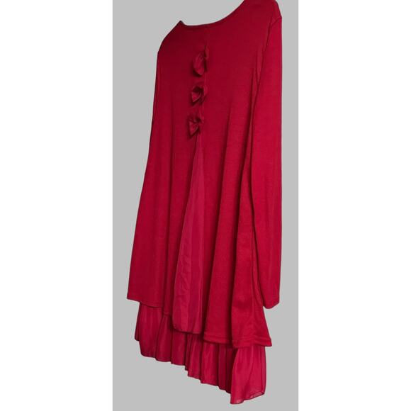 CL. SHANG LONG SLEEVE PULL-OVER ROUND NECK BLOUSE, WOMENS, 4XL, RED, DRESSY, BOW - Picture 6 of 10